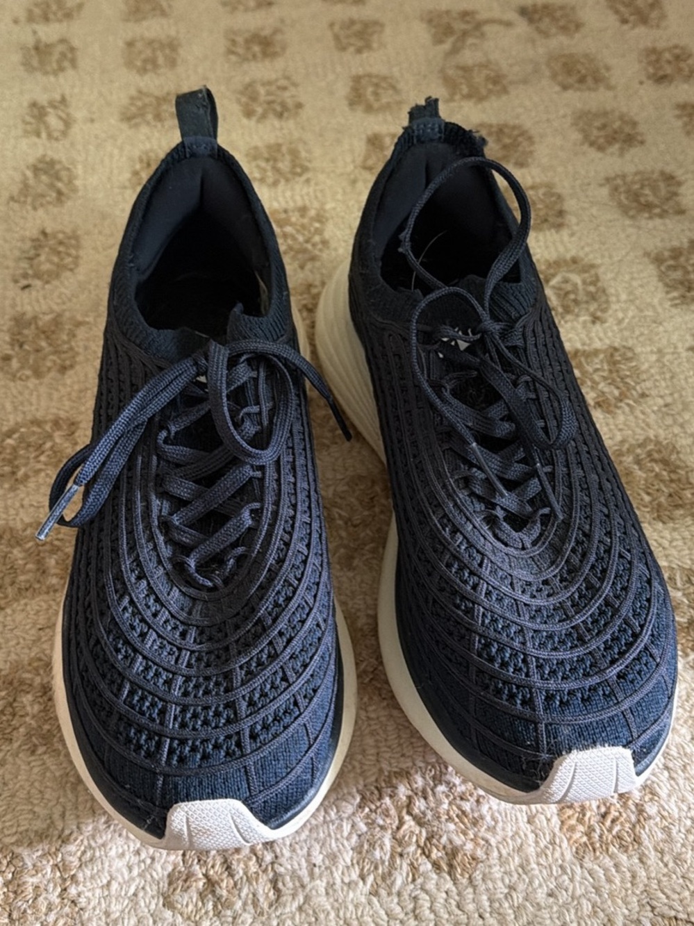 APL Women's Black Knit Athletic Sneakers with White Sole